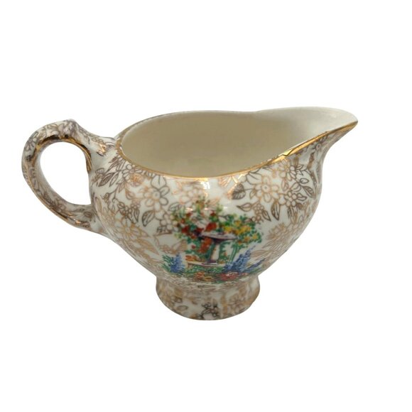 Vintage Empire England Creamer Pitcher – 1950s–60s Floral Chintz w/ Gold Trim - Picture 1 of 4